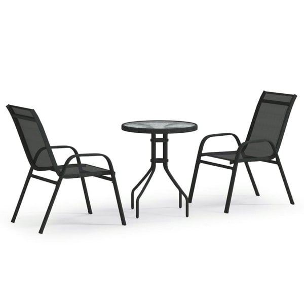 Berkfield 3 Piece Garden Bistro Set Black