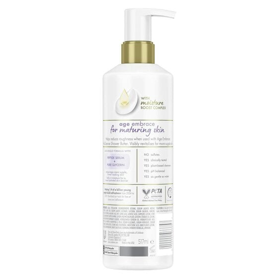 Dove Body Love Age Embrace Body Cleanser with Peptide Serum & Glycerin, 3x517ml