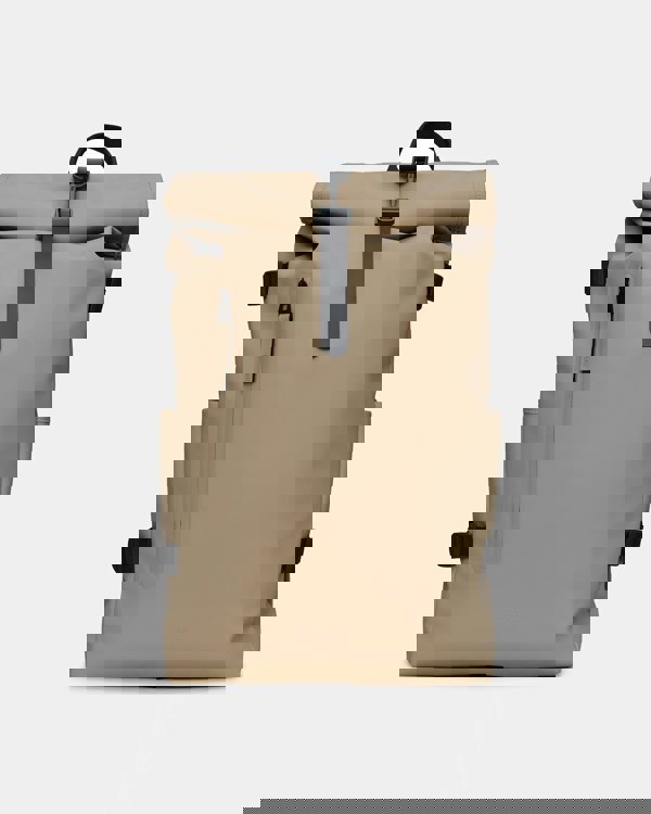 Rains Rolltop Rucksack Large - Beige 133 - CHO - Designer Unisex Bags