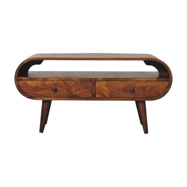 Artisan Furniture Solid Wood Chestnut Circular TV Stand