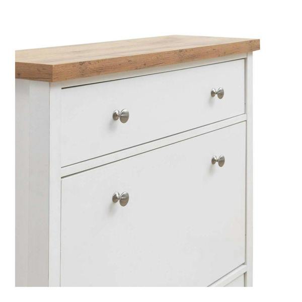 Timber Art Design Astbury 3 Tier Shoe Cabinet Storage Cupboard Footwear Stand Rack Wooden White