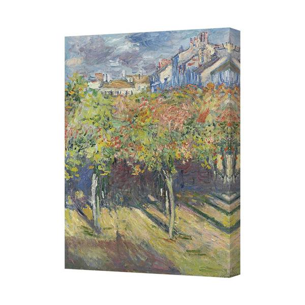 Benjamin Tate Design Contemporary Canvas Wall Art Print Landscape With Autumn Trees In A Gallery Style Deep Wooden Frame