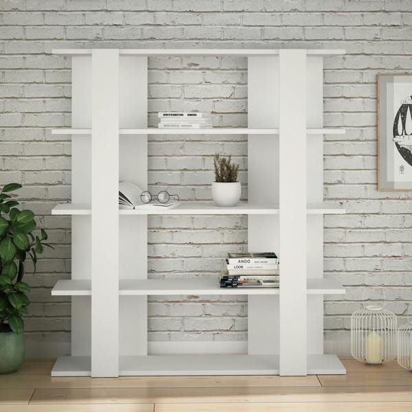Decortie Tita 4 Tier Modern Bookcase Wall Mounted Shelving Unit 122cm