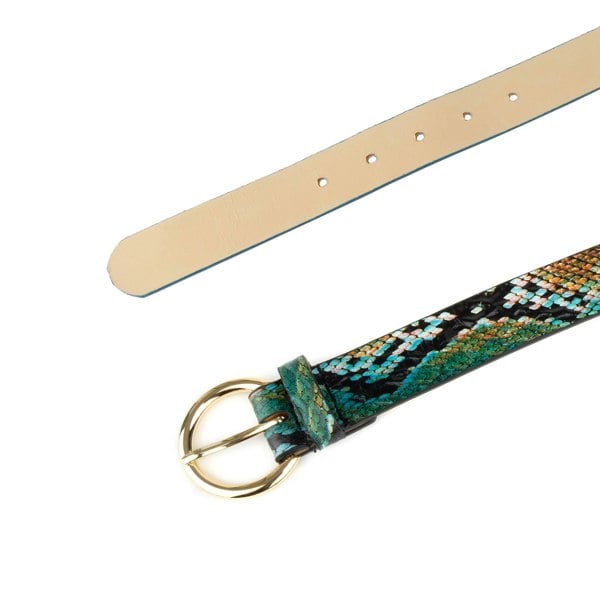 Embassy London Emma - Green & Brown Snake - Women's Italian leather belt