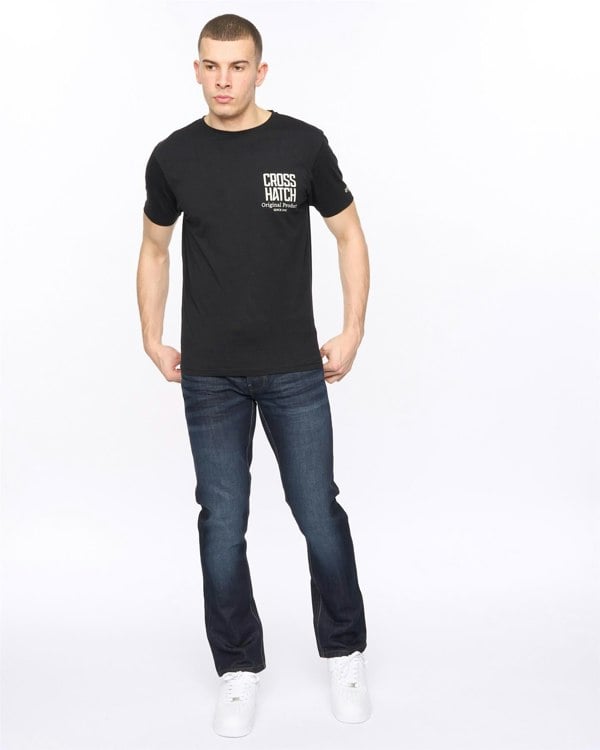 Crosshatch New Embossed Techno Denim Jeans Dark Wash
