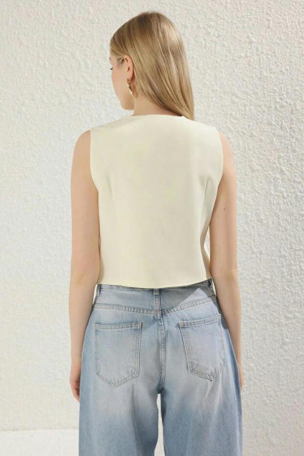WOVCOR Woven Crop Vest