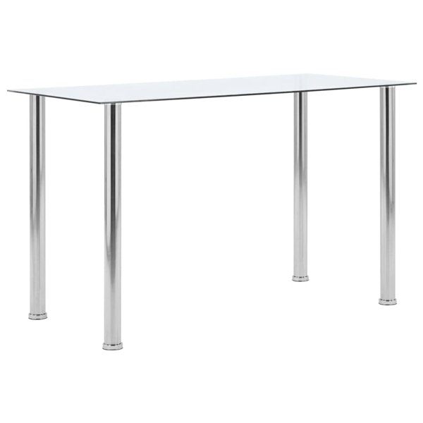 Berkfield Dining Table Transparent 120x60x75 cm Tempered Glass