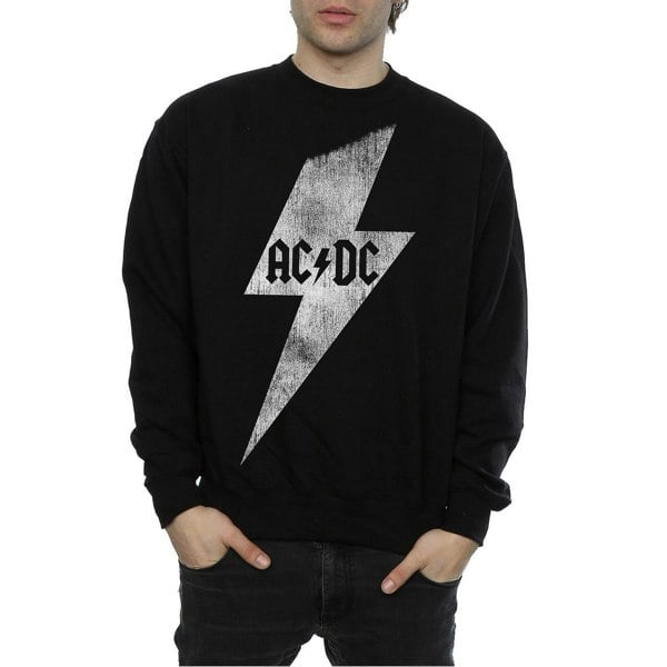 AC/DC Mens Lightning Bolt Cotton Sweatshirt - Black