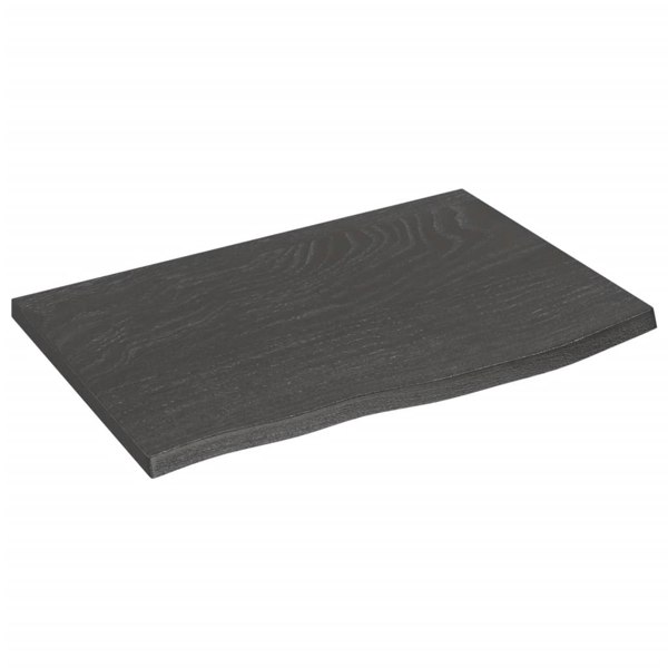 Berkfield Wall Shelf Dark Grey 60x40x2 cm Treated Solid Wood Oak