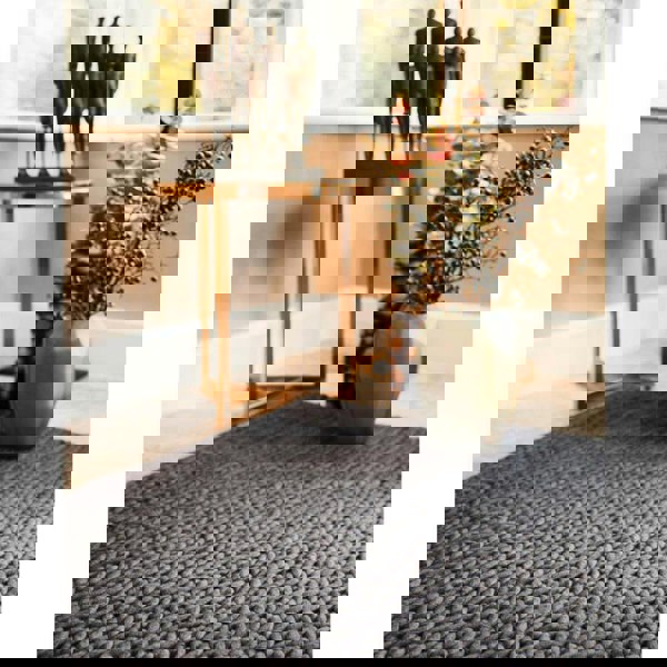 Fusion Dark Grey Braided Wool Rug | Scandinavian Hygge Style