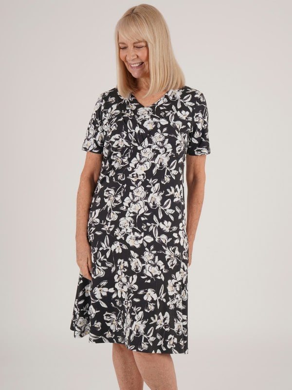TIGI-Wear Floral All-over-print V Neck Dress
