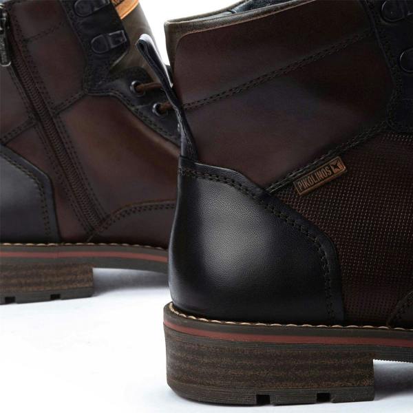 Pikolinos Men’s Olmo Brown Leather Zip & Lace Up Ankle Boots - York