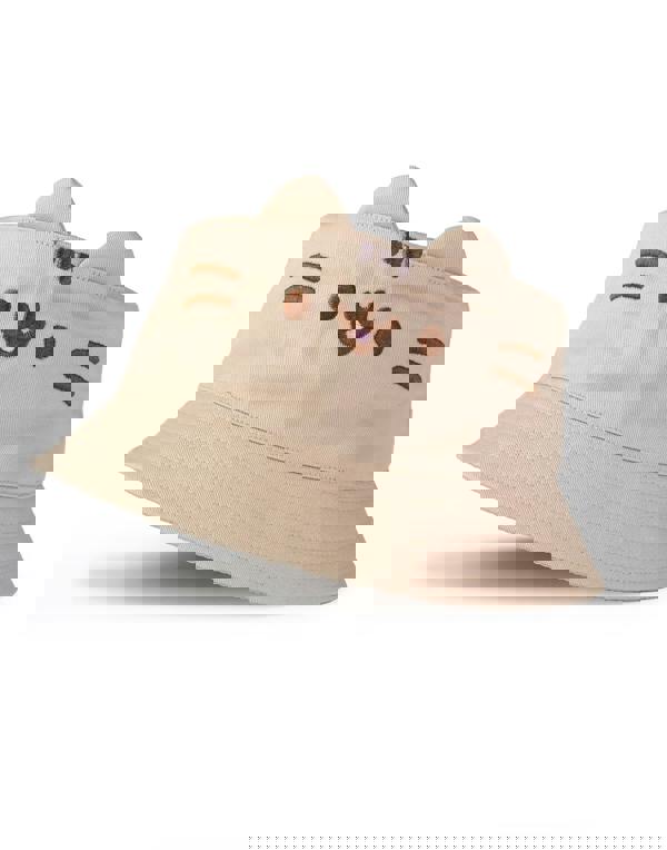 Pusheen Girls Beige Novelty Face Bucket Hat (One Size)