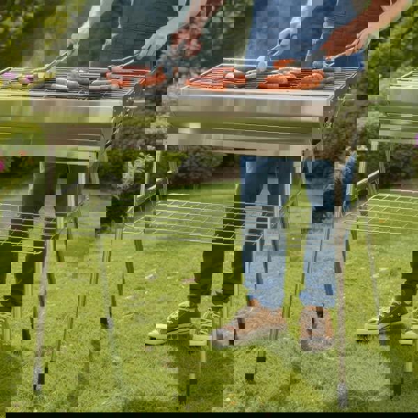 Gr8 Garden Portable BBQ Charcoal Barbecue Grill Folding Stainless Steel Stove Garden Picnic