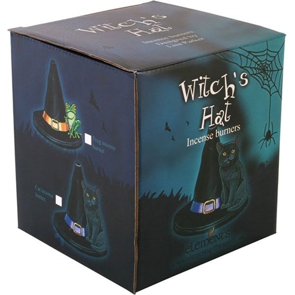 Serano Witch Hat With Cat Incense Cone Holder
