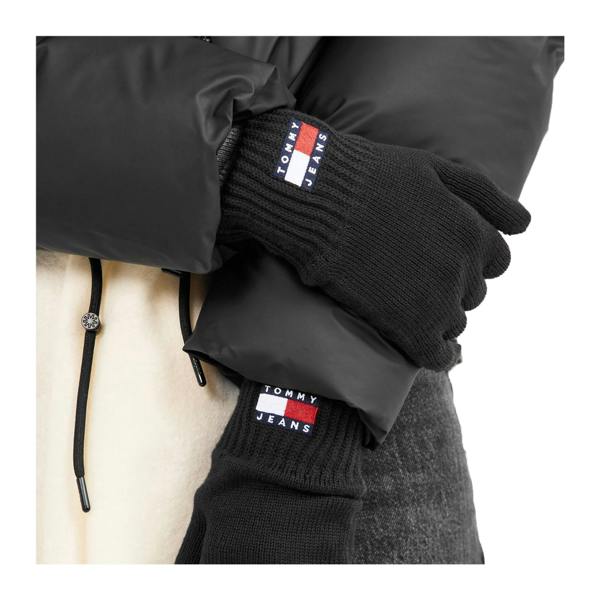 Tommy Jeans Womens/Ladies Knitted Flag Logo Winter Gloves - Black - 