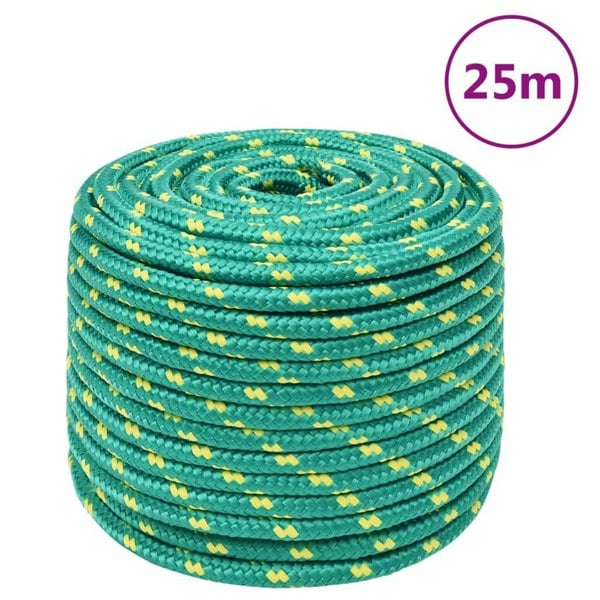 Berkfield Boat Rope Green 12 mm 25 m Polypropylene