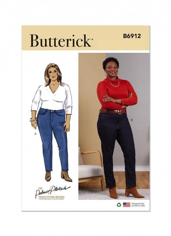 Butterick Sewing Pattern 6912, Trousers for Women, W2 (20W-22W-24W-26W-28W) - Intermediate