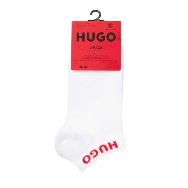 Hugo Unisex Adult Logo Ankle Socks (Pack of 3) - White - 