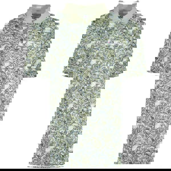 Lambretta Mens Classic Paisley Print Mod Retro Ska Casual Polo