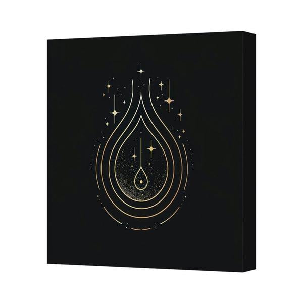 Benjamin Tate Design Gold Teardrop Canvas Wall Art Print In Geometric Style UK Handmade