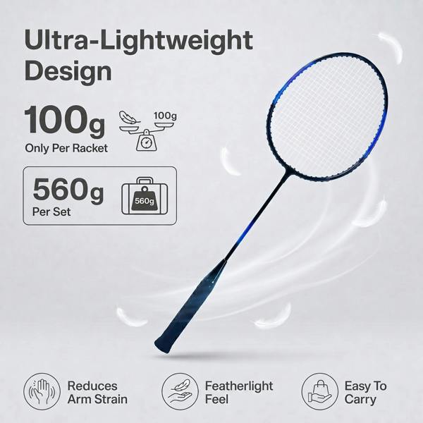 Centra Badminton Racket Set 11PCS 4 Players Aluminum Outdoor Game with Bag
