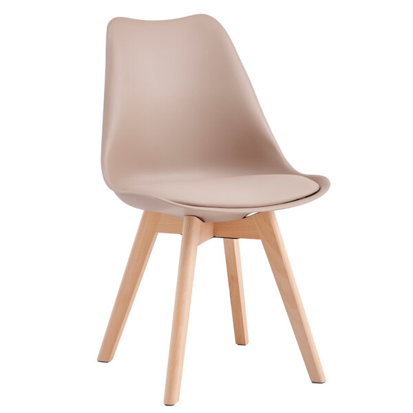 Set of 2 Dining Chairs with Solid Wooden Legs and Seat Cushion Pad Eva