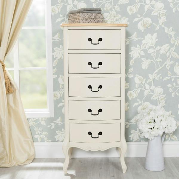Statement Furniture Juliette Tallboy 5 Drawer French Style Bedroom Chest