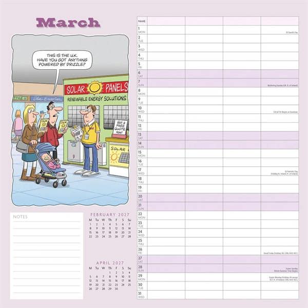 Funny Side Of Life Family Organiser 2027, Family Planners, Month To View, Humour, Gift