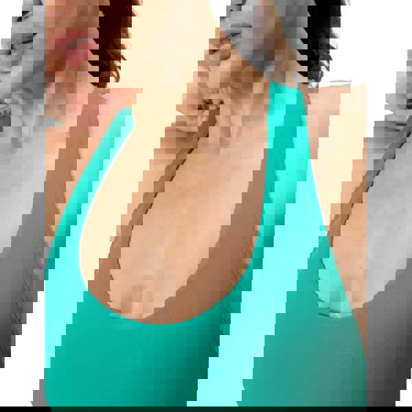 Teal Speedo scoop neck racerback sports bra in xlance fabric