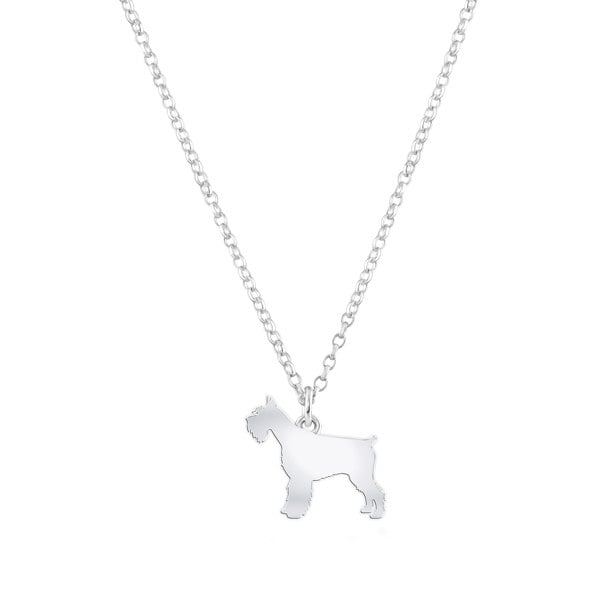 Mylee London Giant Schnauzer Silhouette Silver Necklace - Personalised