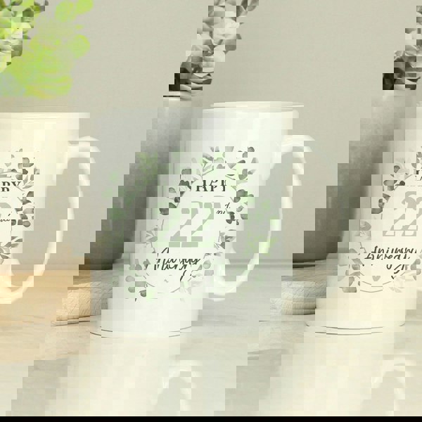 Personalised Memento Company Personalised Botanical Anniversary Mug