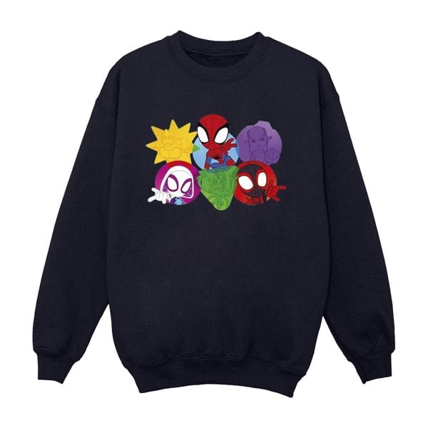 Marvel Boys Spidey And His Amazing Friends Faces Sweatshirt - Navy Blue