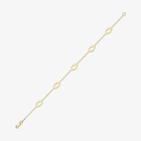 T. H. Baker 9ct Yellow Gold Multi Open Oval Bracelet 111125147614