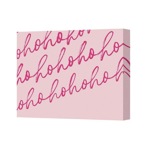Benjamin Tate Design Ho Ho Ho Pink Canvas Wall Art Decor With Repeating Pattern
