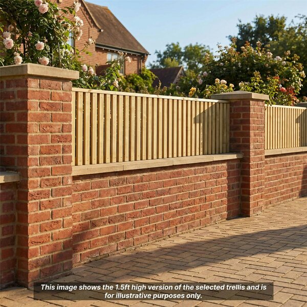 Premier Garden Supplies Tuscany Fence Panel Topper Garden Trellis 6ft x 1-4ft Vertical Decorative Flat Top Fencing Wall-Mount Privacy Screen - Wood - 3, 4 or 5