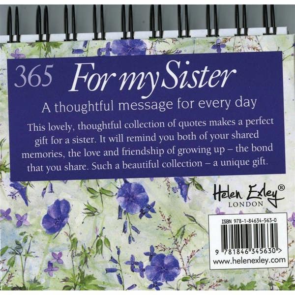 Helen Exley, 365 Thoughtful Quotes For My Sister Perpetual Calendar, Perpetual Calendars and Diaries, Day To View, Family, Gift
