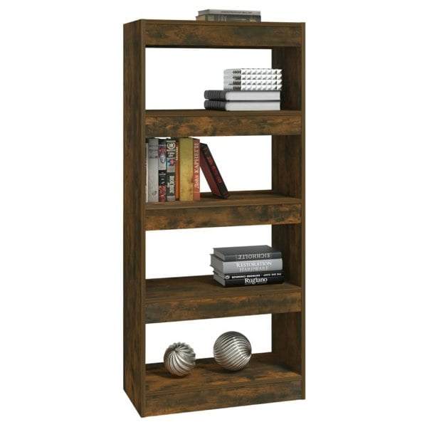 Berkfield Book Cabinet/Room Divider Smoked Oak 60x30x135 cm Engineered Wood