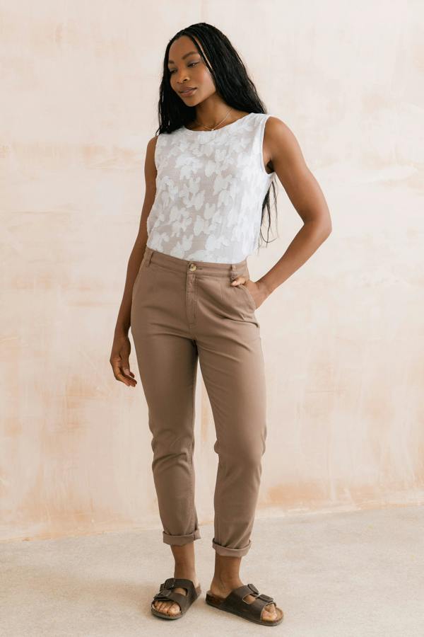 Lily & Me Breaker Stretch Twill Trousers Mocha