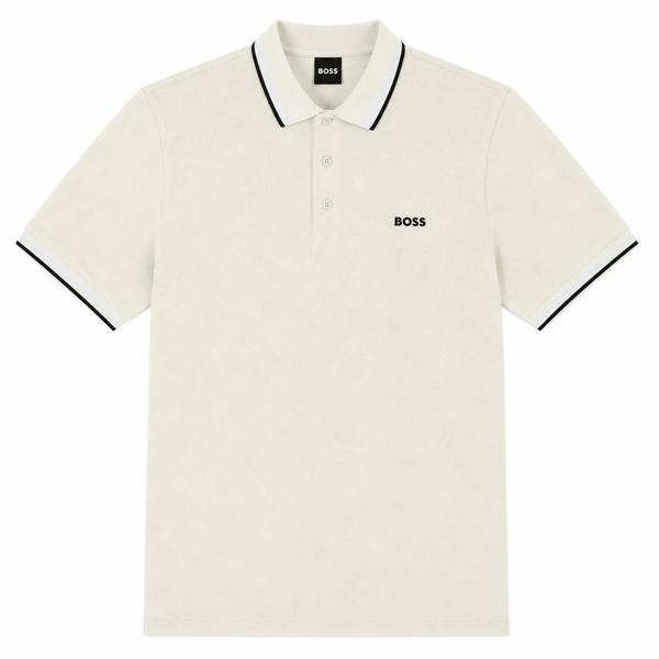BOSS Paddy Piqué Polo Shirt Open White