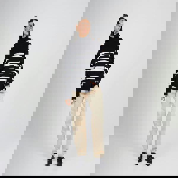 Brave Soul Black Button Detail Striped Turtleneck Jumper - Black Image 3