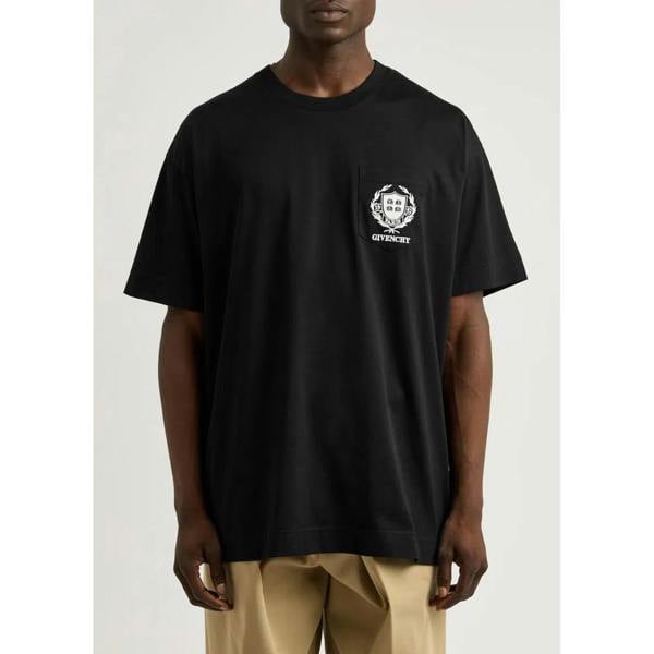 Givenchy Crest Logo T-Shirt   in  Black
