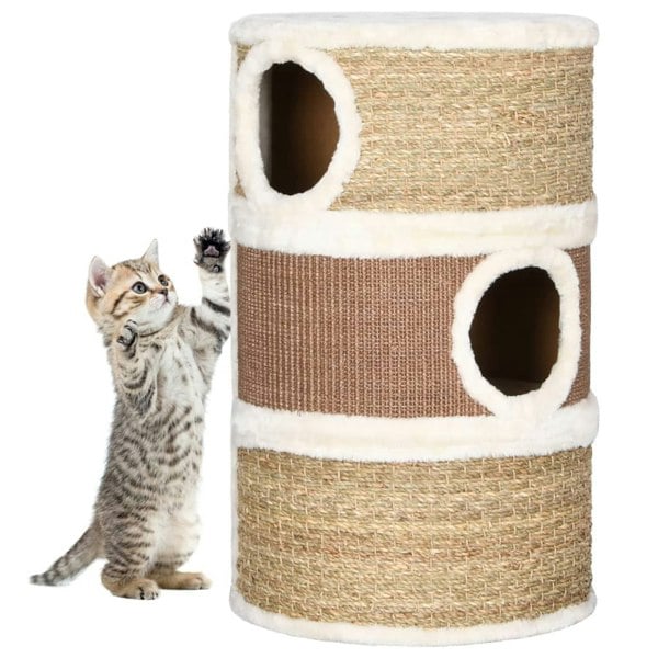 Berkfield Cat Scratching Barrel 60 cm Seagrass