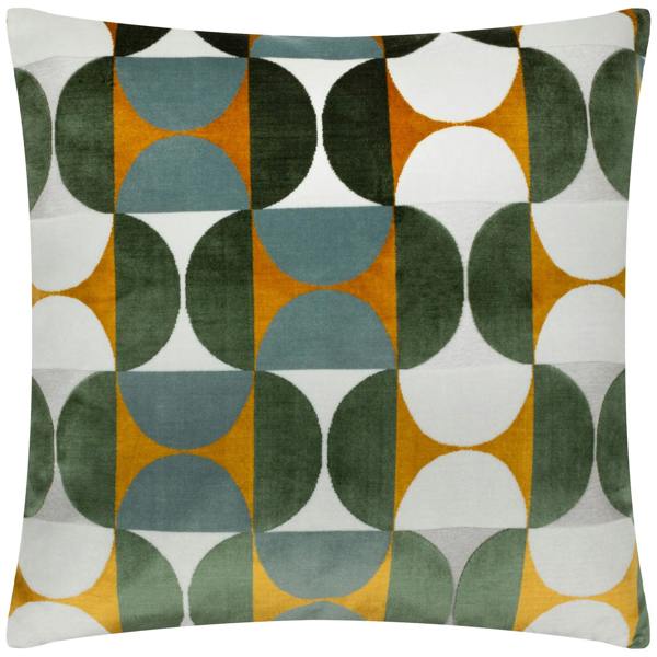 Paoletti Bardot Cut Velvet Cushion Cover - Gold/Blue - 