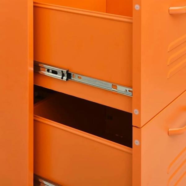 Berkfield Drawer Cabinet Orange 80x35x101.5 cm Steel