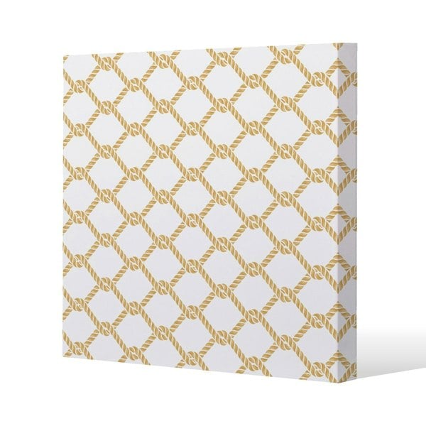Benjamin Tate Design Gold Chainlink Rope Slim Style Canvas Print  40x40cm , 15mm Slim Real wood.