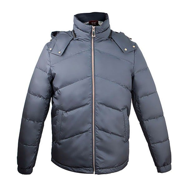 David WeJ Warrington Padded Jacket with Detachable Hood - Navy