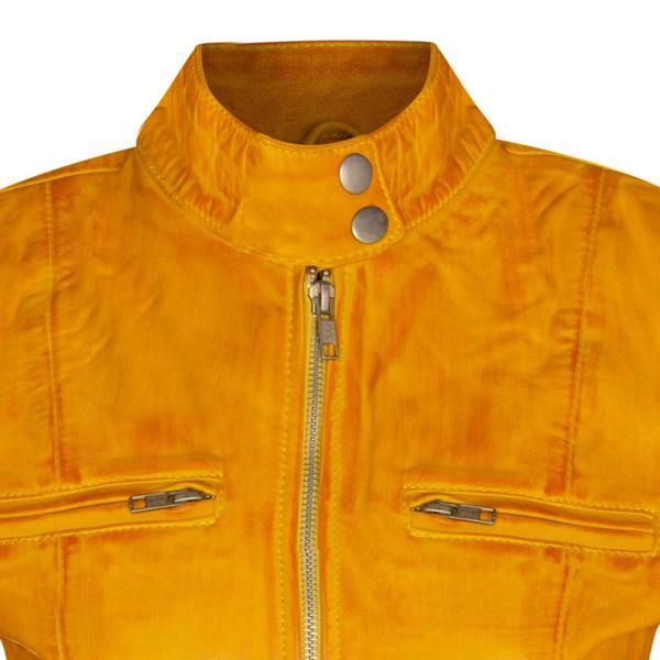 Infinity Leather Womens Plain Leather Moto Biker Jacket-Braga
