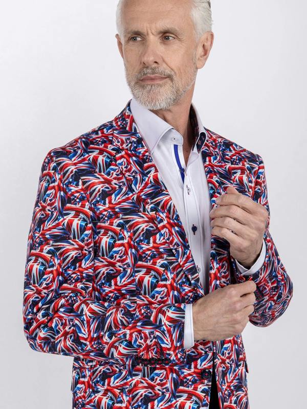 UNION JACK PRINTED FITTED JACKET - Claudio Lugli Shirts