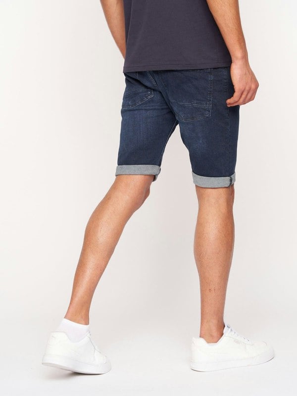 Crosshatch Tadcaster Denim Shorts Dark Wash